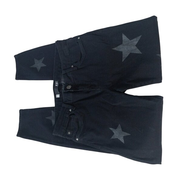 Kut From The Kloth Mia Skinny Black Denim Stars SZ 8 31" L Indie Goth Punk - Picture 12 of 14